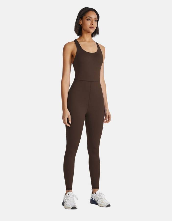 Activewear Jumpsuit for Ladies  Gym, Dance, Yoga, Pilates - Mocka Brown