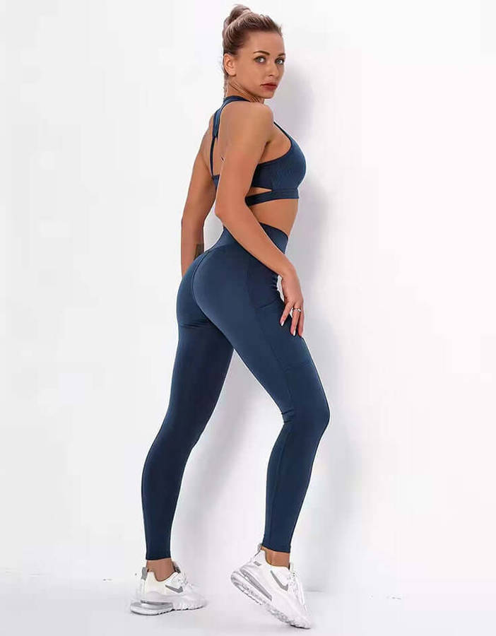 Shockproof Sports Bra - Navy Blue