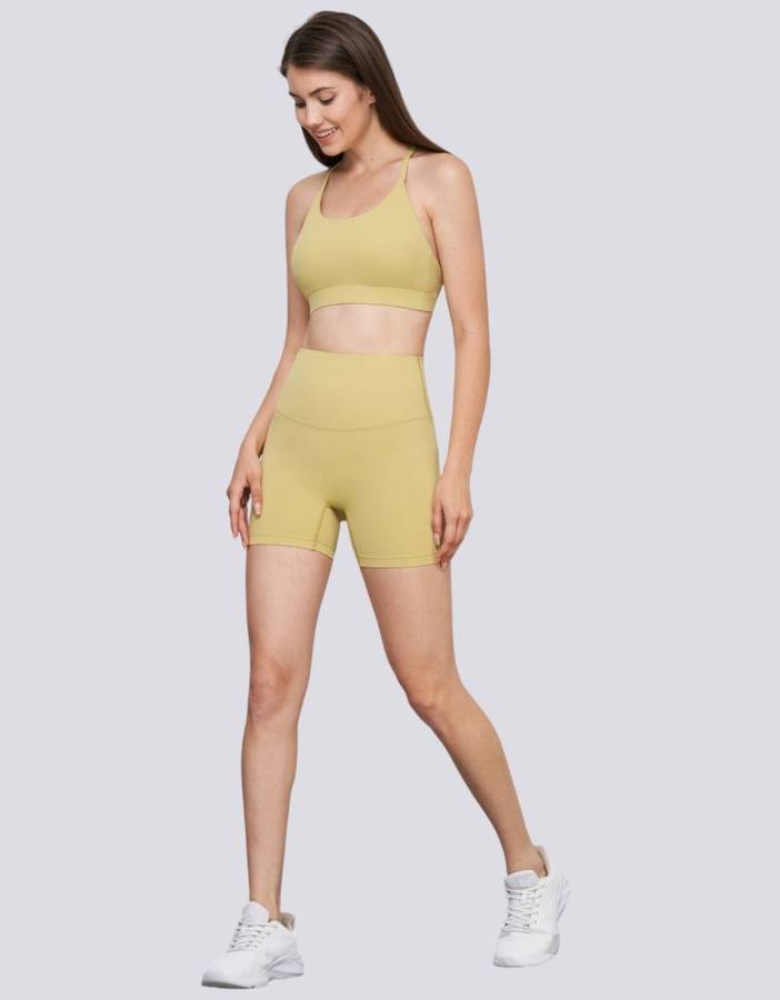 Sports Bra - Halter Neck - Open Back - Pear Sorbet