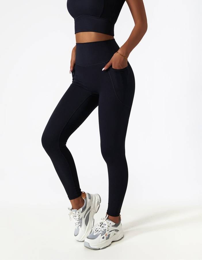 Women's High-Waisted Full-Length Leggings - Black