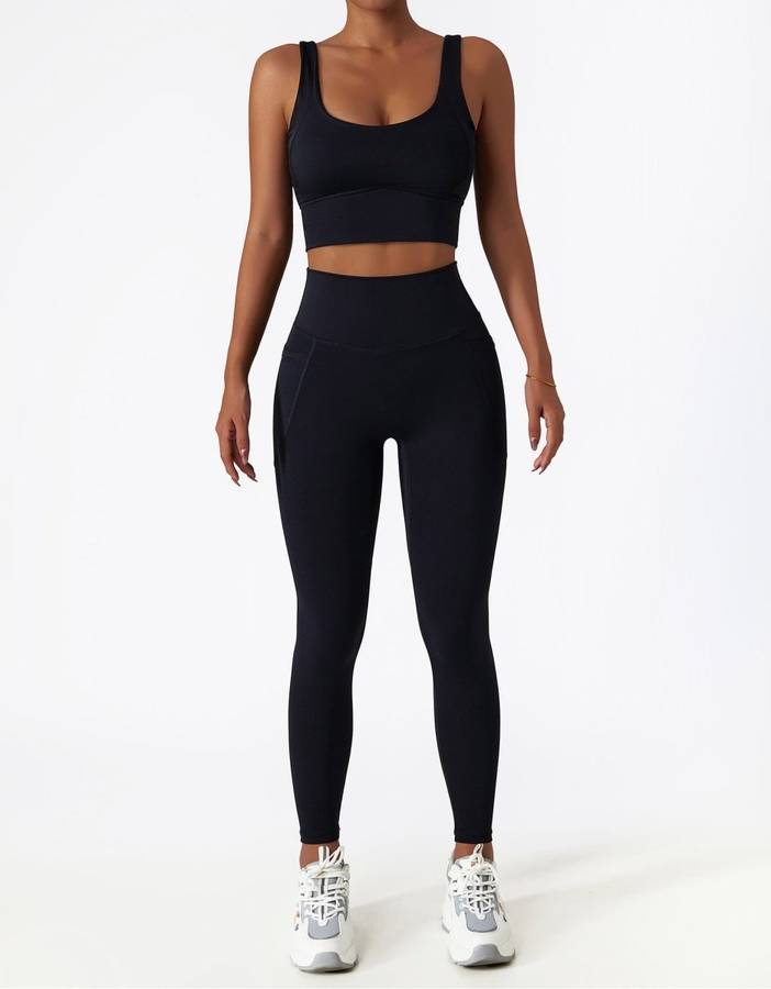 Women's High-Waisted Full-Length Leggings - Black