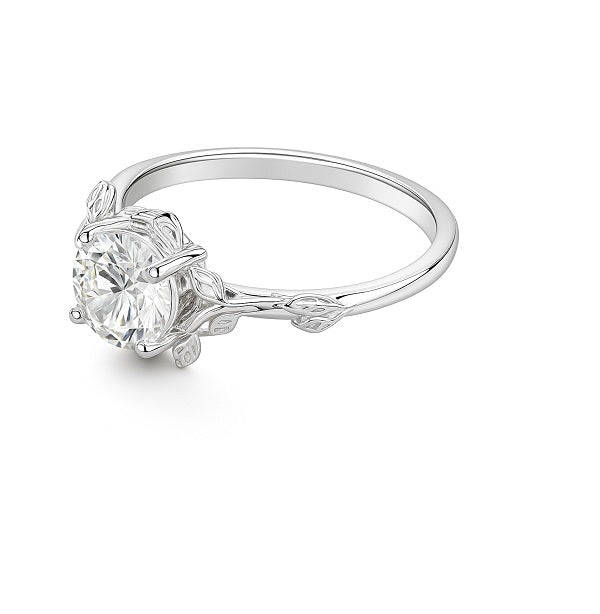 2CT Moissanite S925 Leaf Design Ring