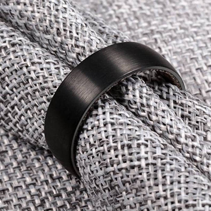 Black Tungsten Carbide Ring with Antler Inner