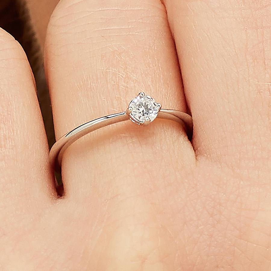 Solitaire Ring embellished with Swarovski Crystal