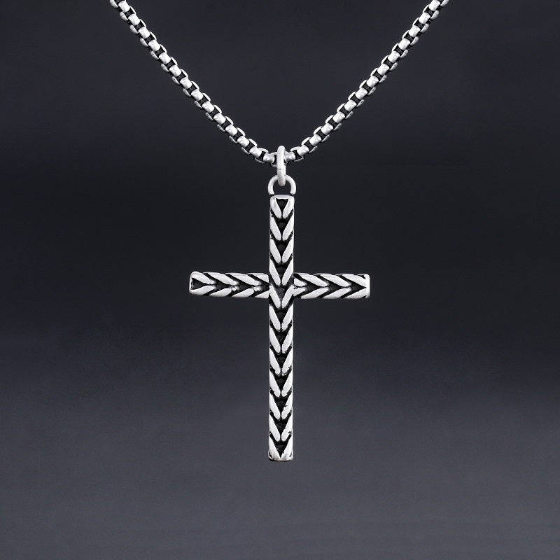 Trendy Wheat Cross Necklace
