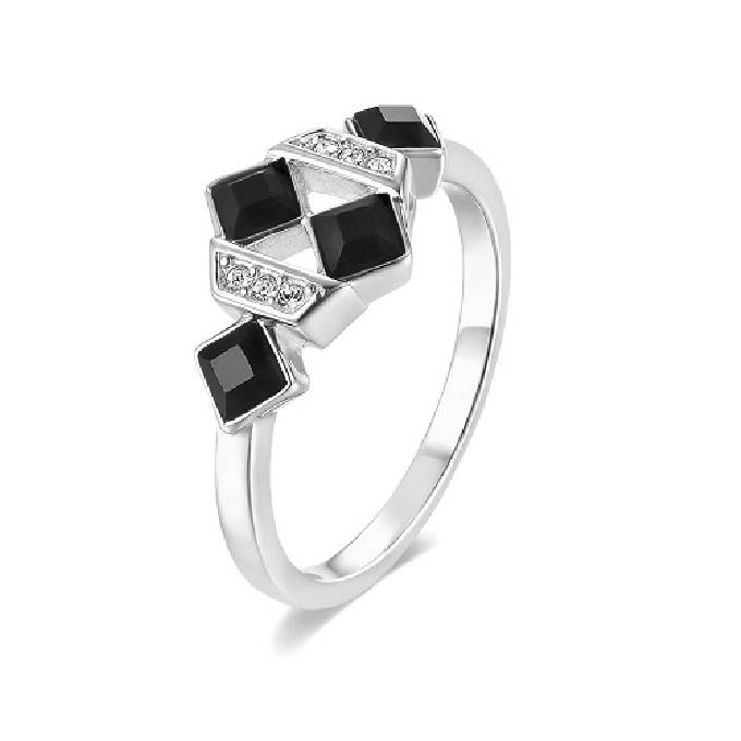 Dhia Black Square Set embellished with crystals from Swarovski