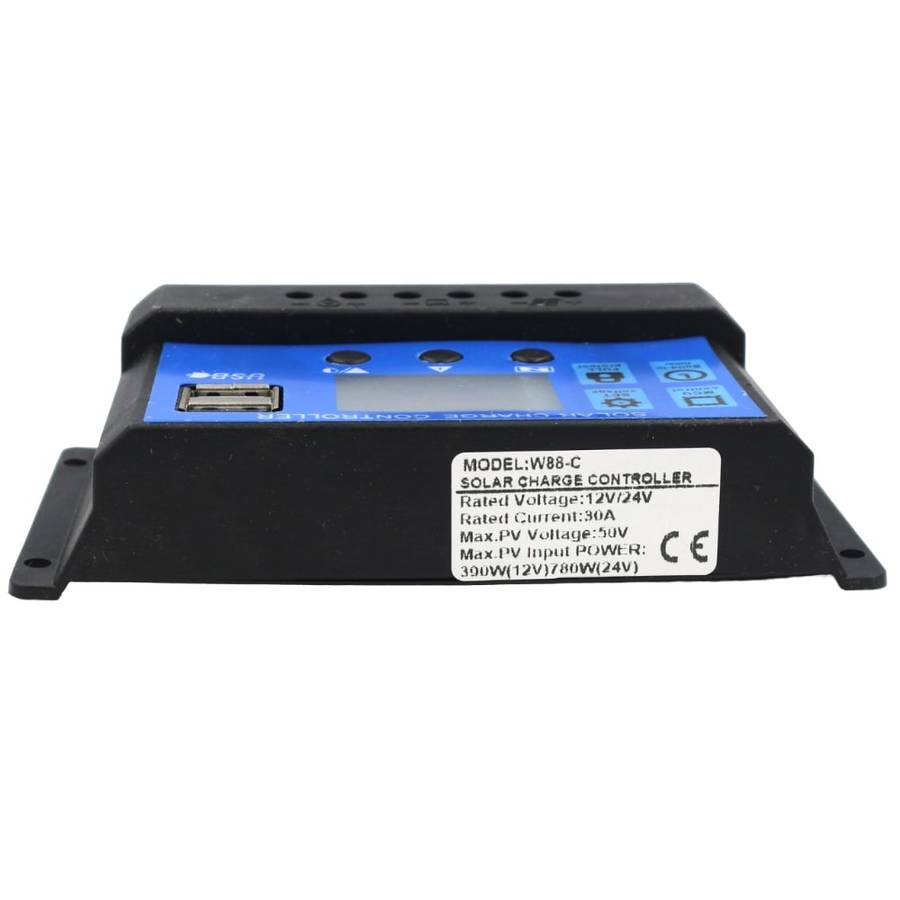 30A Solar Charge Controller (12/24V, PWM)