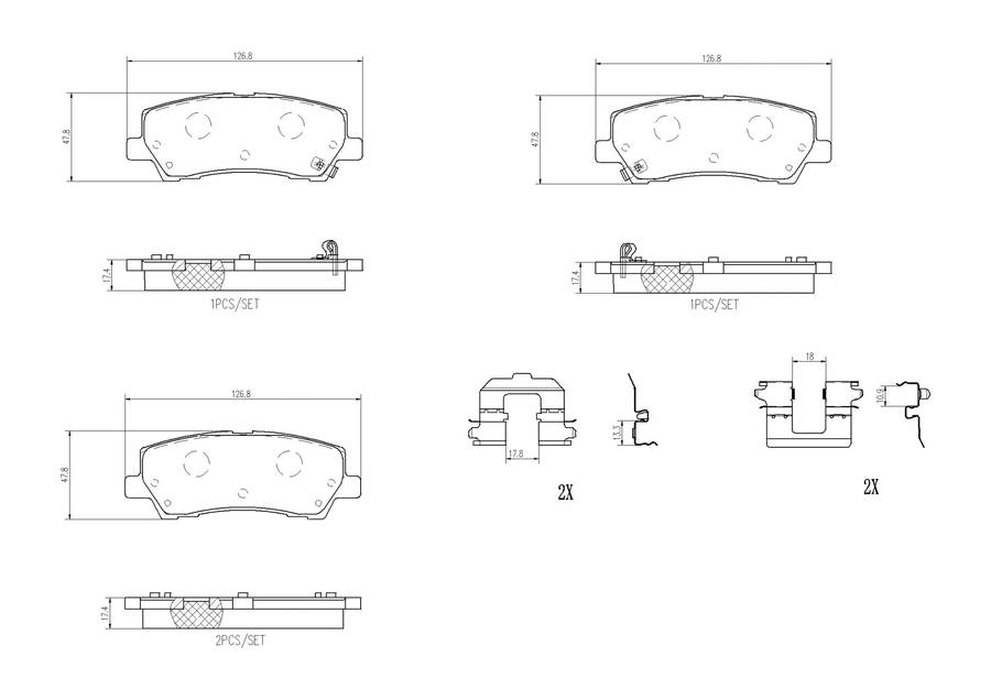 Brembo Rear Brake Pads for Ford Mustang 5.0 (2014-2023) - P24205