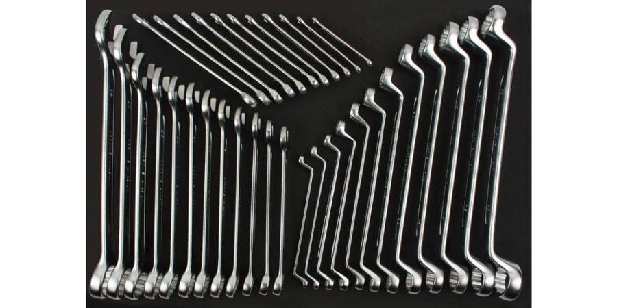 35Pc Combination & 75-Degree Offset Box Wrench Set (Foam Tray) AMPRO T40174