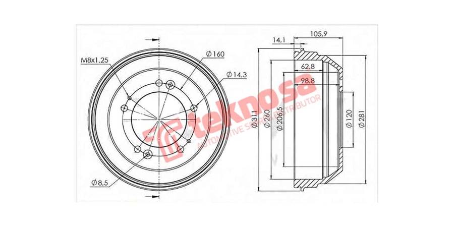 Brake Drum Kia K2500 14