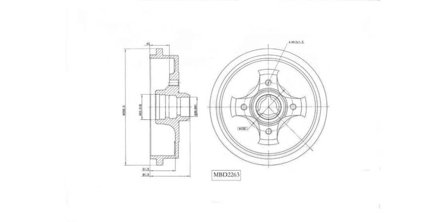Brake Drum Rear Vw Golf Iii Polo Classic Playa Vivo Jetta Iii Passat 1993 2014 (Single)