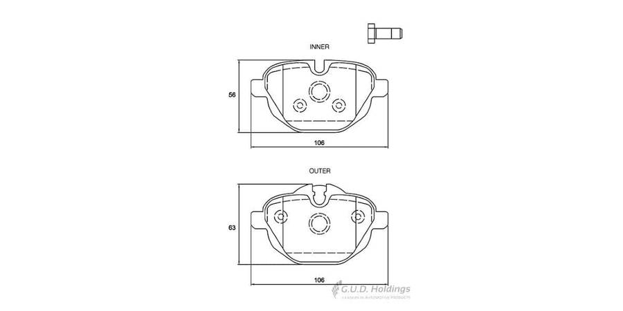 Brake Pads Rear Bmw 5 Series [F10 11] (10 ) [G30] (17 ) 730D 740E [G11 G12] (15 ) X3 [F25] (11 ) ...