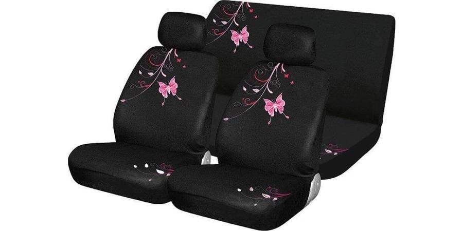 Car Seat Cover Car Seat Cover Set 6Pc Pink Butterfly