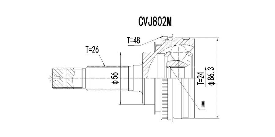Outer Cv Joint Toyota Allex,Corolla,Rav 4,Runx 1995-2007