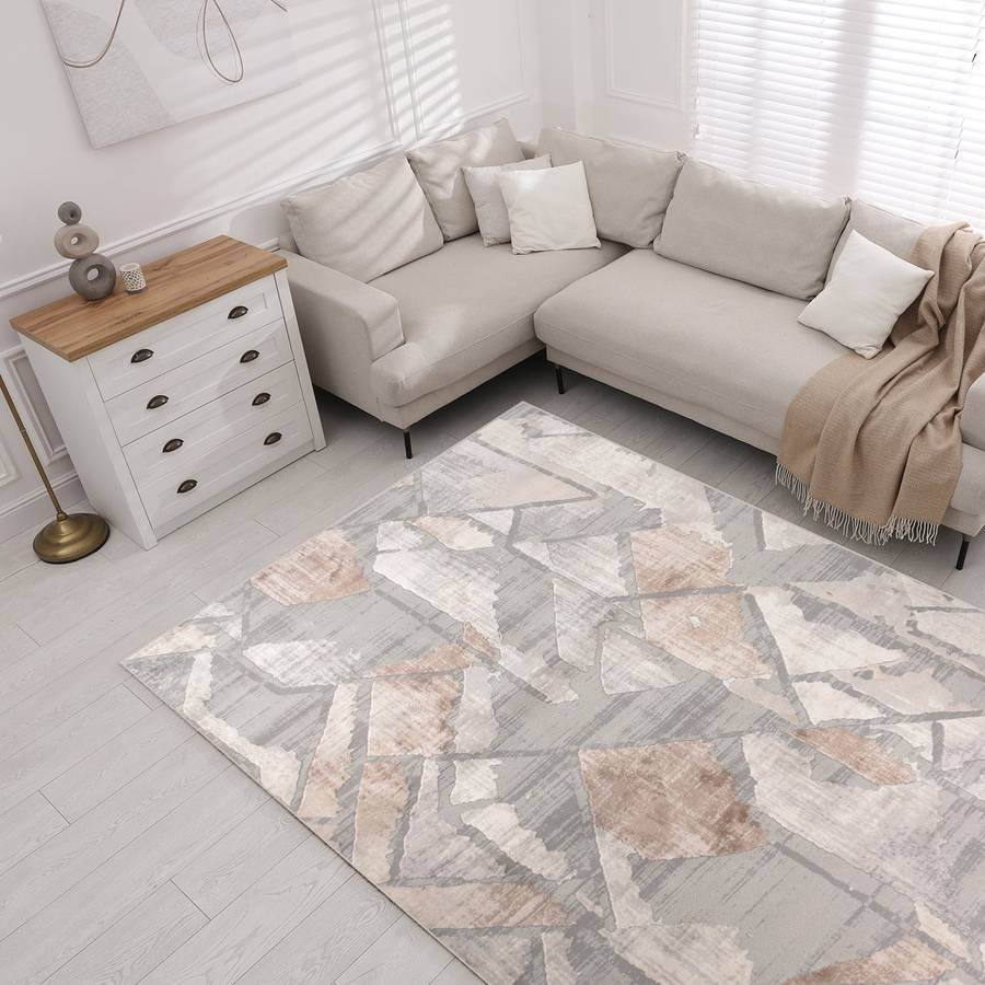 Rainbow Velunae Grey Modern Area Rug