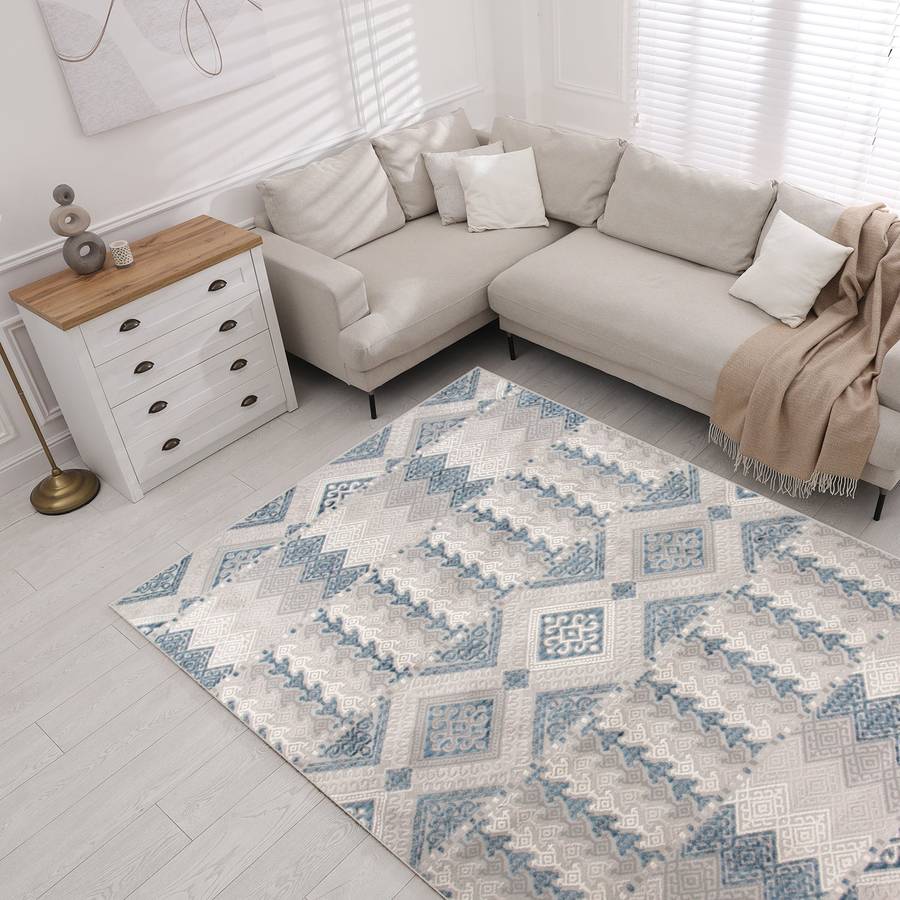 Rainbow Orivion Grey Modern Area Rug