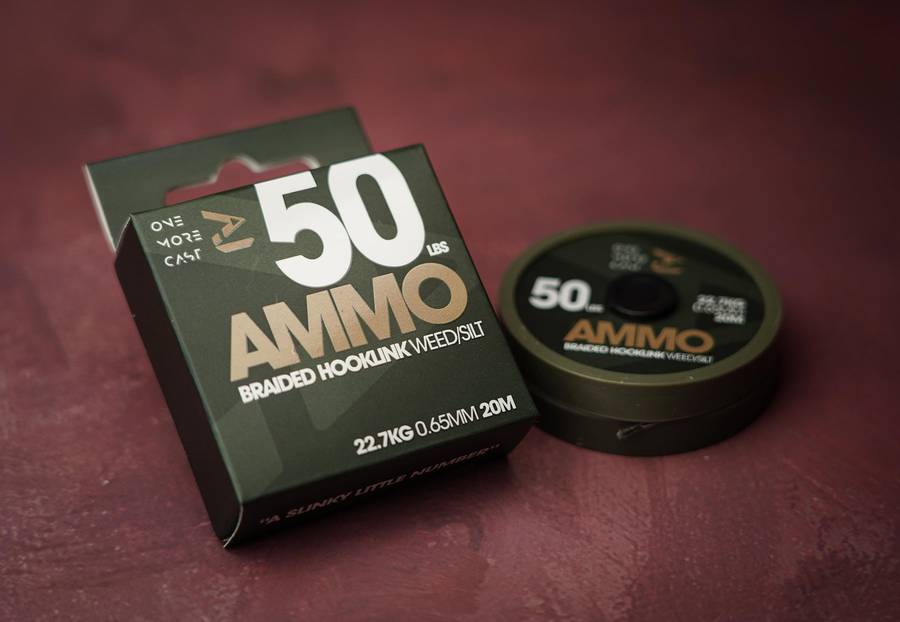 OMC Ammo Camo Braided Hooklink Weed/Silt  50lb
