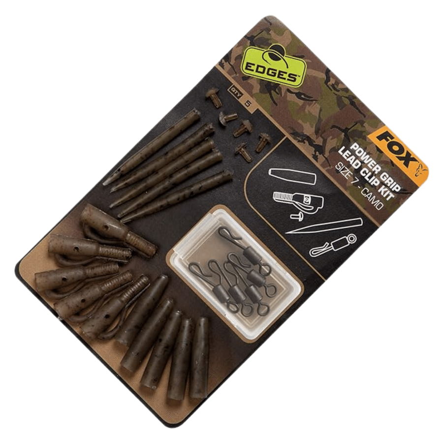 Fox Edges Camo Power Grip Lead Clip Kit Size 7
