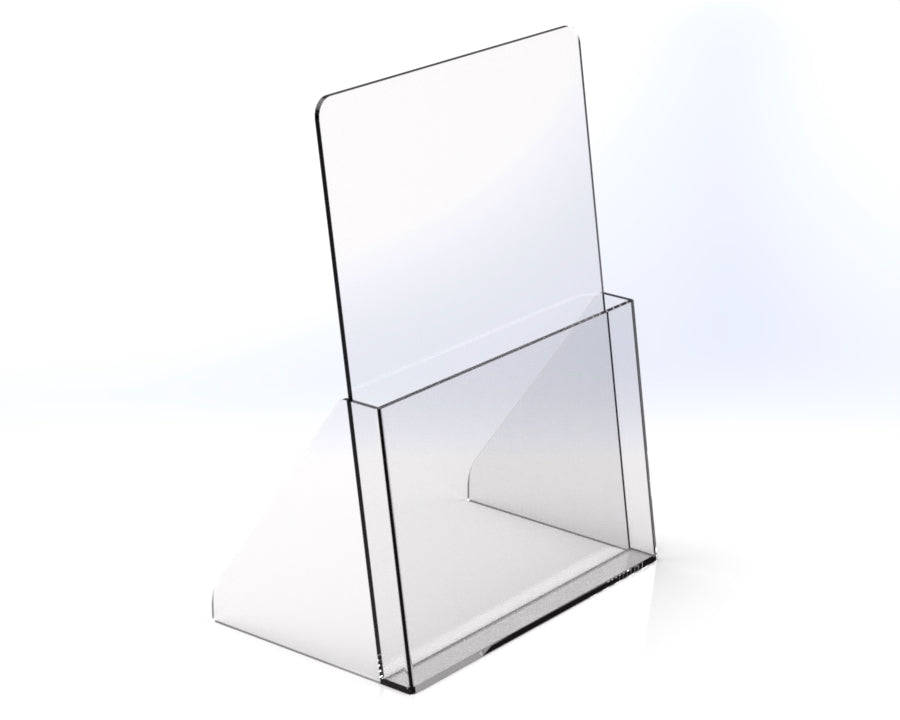 Countertop Acrylic Brochure Holder  Clear Plastic, Free Standing Display