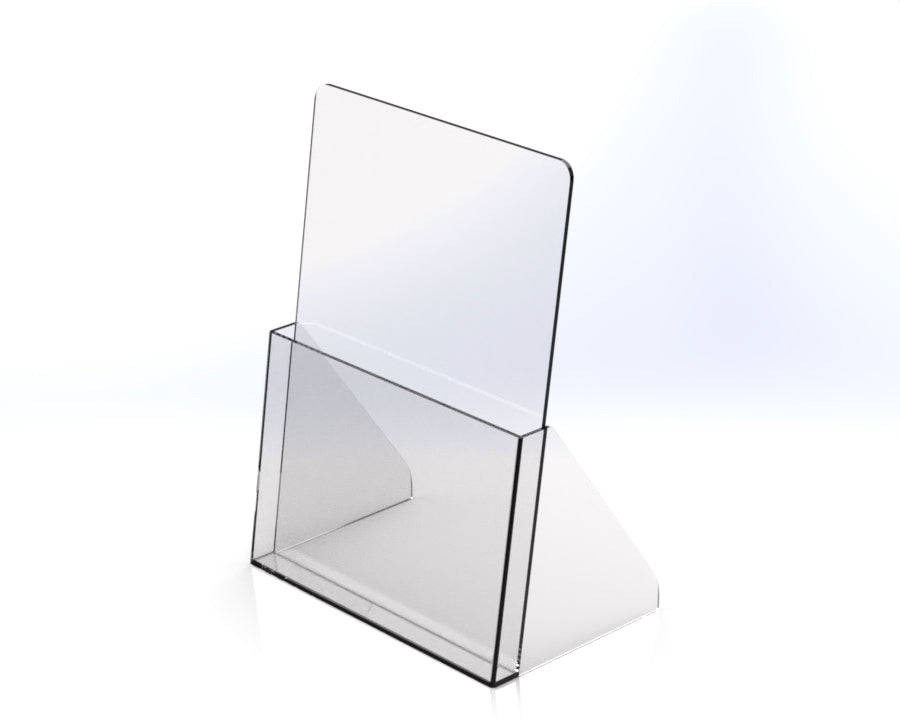 Countertop Acrylic Brochure Holder  Clear Plastic, Free Standing Display