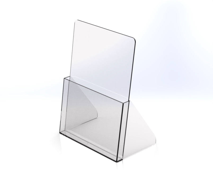 Countertop Acrylic Brochure Holder  Clear Plastic, Free Standing Display
