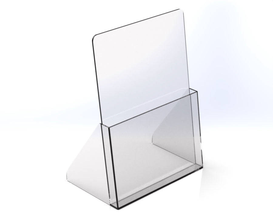Countertop Acrylic Brochure Holder  Clear Plastic, Free Standing Display