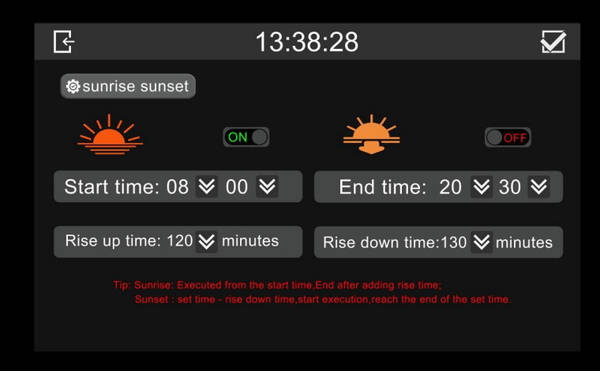 cultiuana led grow light control sunset and sunrise