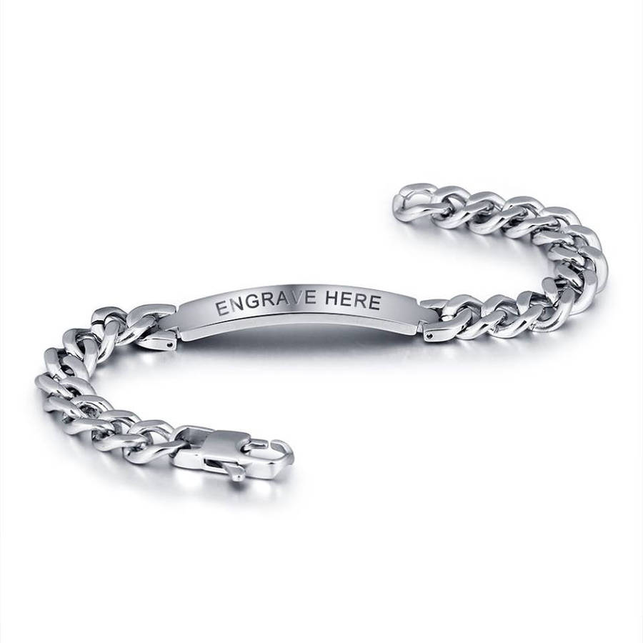 Men's Titanium Steel Bracelet With Free Engraving