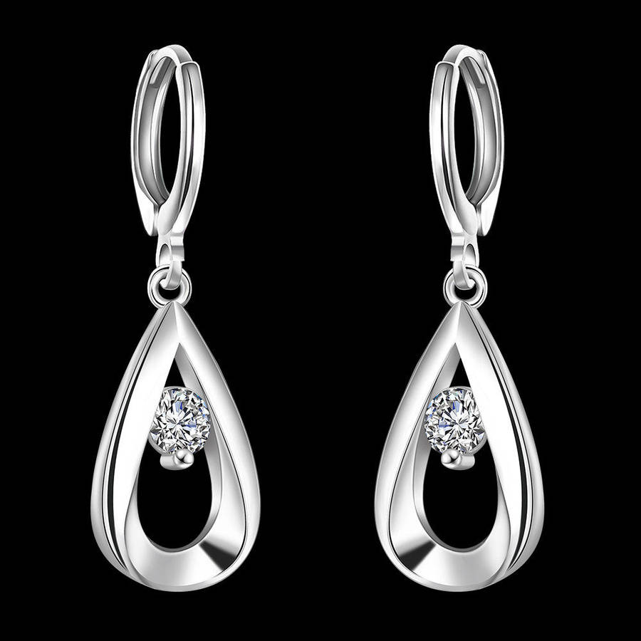 925 Sterling silver filled ladies dangle earrings with crystal detail