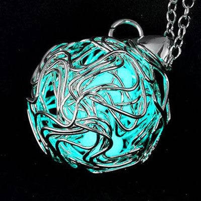 925 Sterling Silver Filled Glow in the dark pendant Ball design