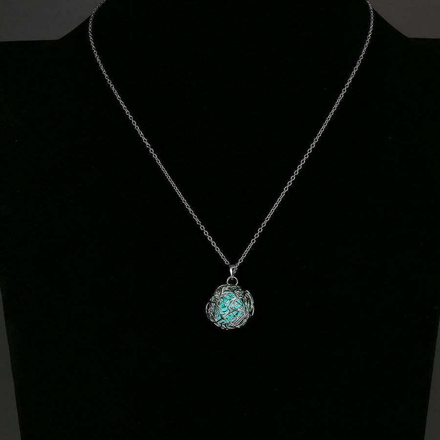 925 Sterling Silver Filled Glow in the dark pendant Ball design