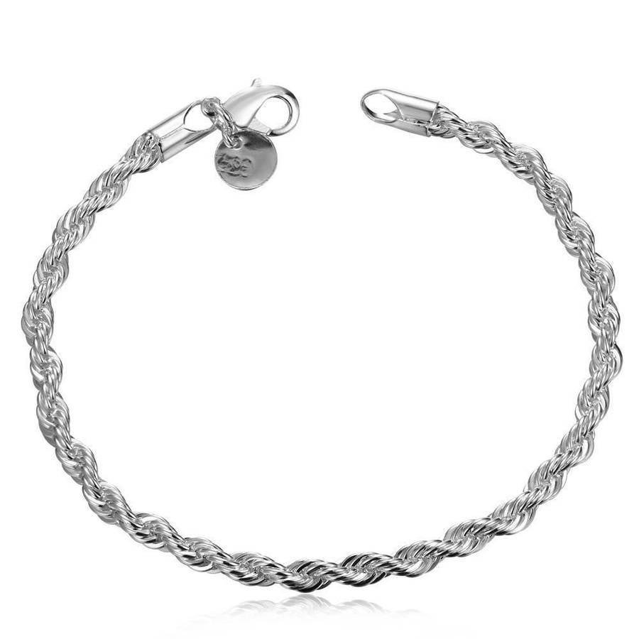 925 Sterling Silver filled Twist style bracelet