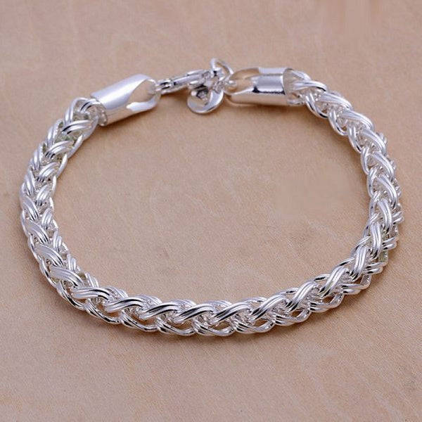 Gorgeous Sterling Silver filled Twist design link braclet