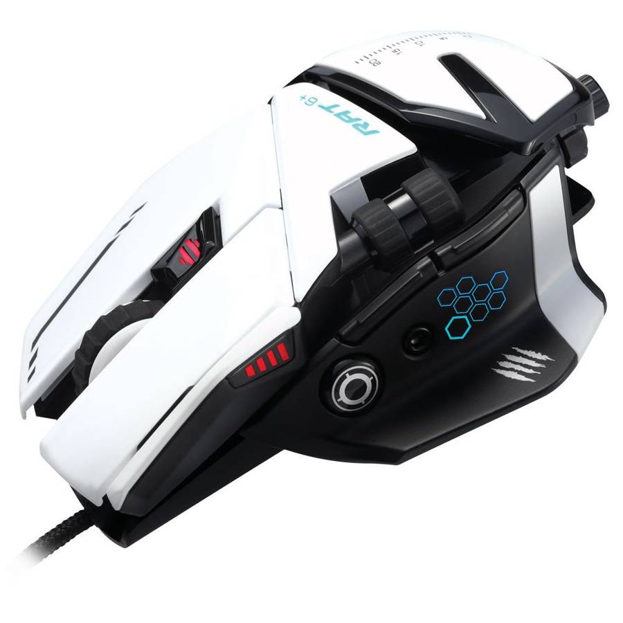Mad Catz R.A.T. 6+ Wired Optical Gaming Mouse - White