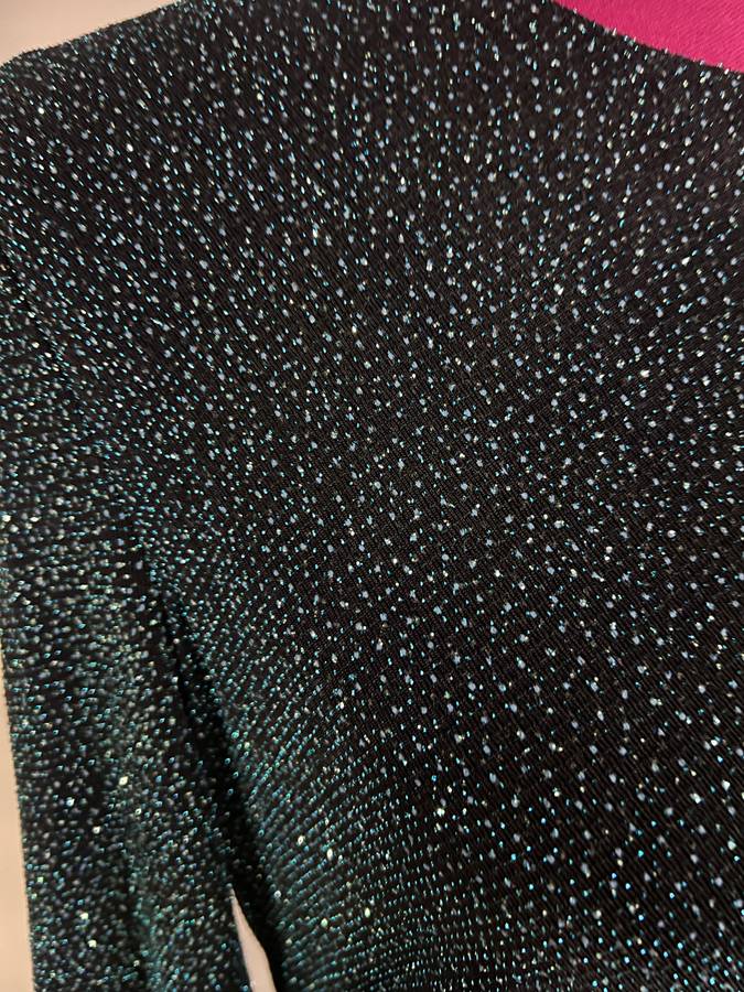 Forever New Monica Ruched Teal Glitter Bodycon - Size 16