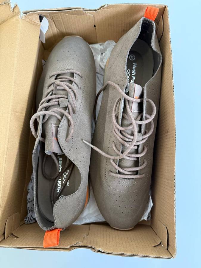 Hush Puppies Hogie Taupe Microfibre Leather - UK 11