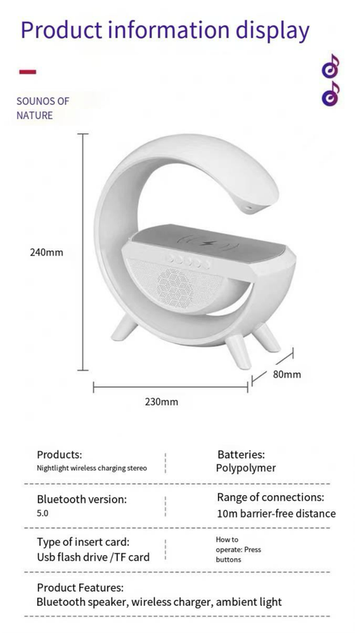 LED Wireless Charging Speaker