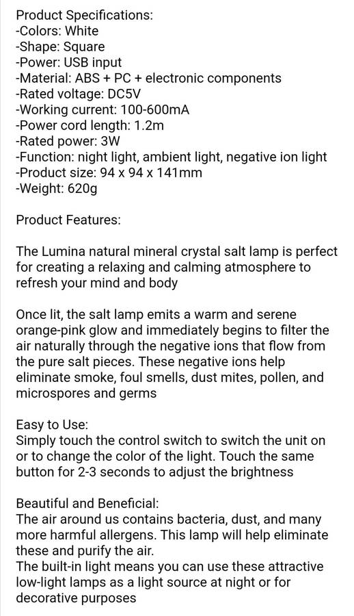 Crystal Salt Lamp Box