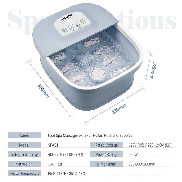 Naipo Foot Spa Bath Massager with heat bubbles