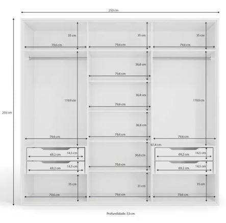 Rogelio 6 Door With Mirror Wardrobe