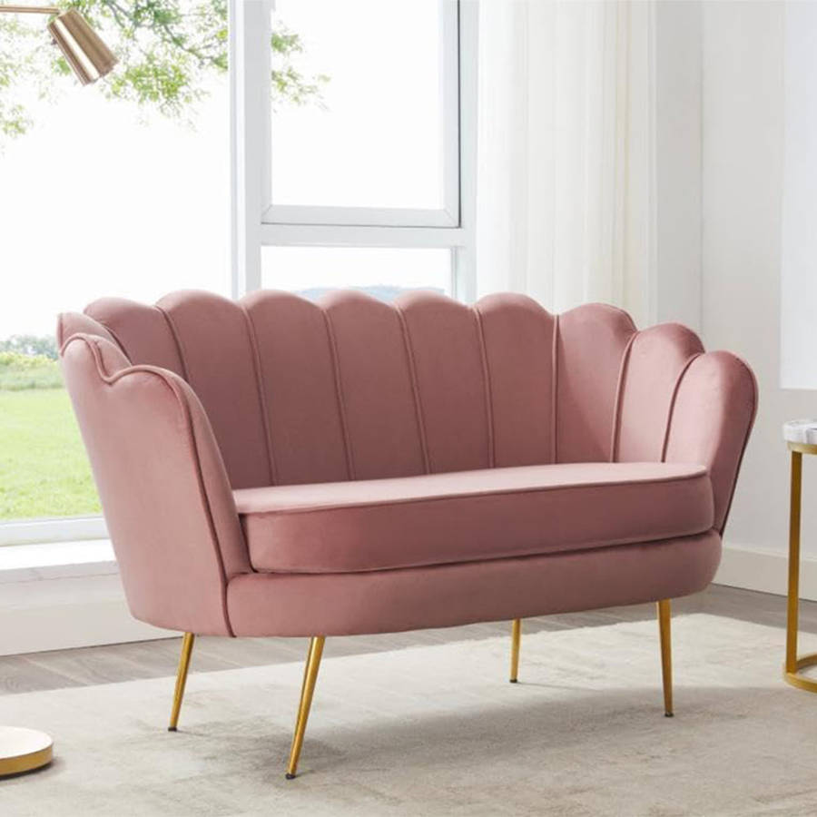 Tulip Velvet Double Seater Couch