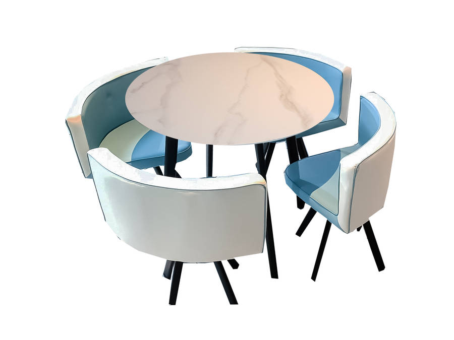Monroe Retro Dinning Set- Marble Round Table