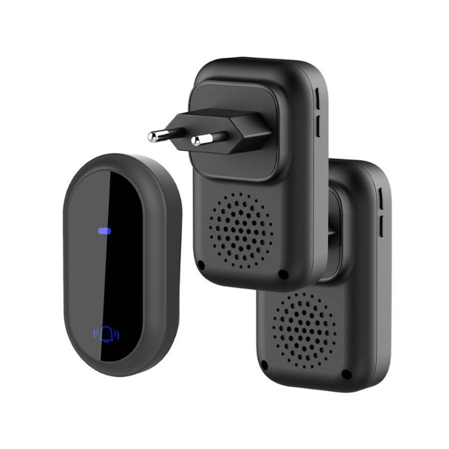 Reptronic DIY Black Wireless Doorbell: RPTDB44 - 2R1B