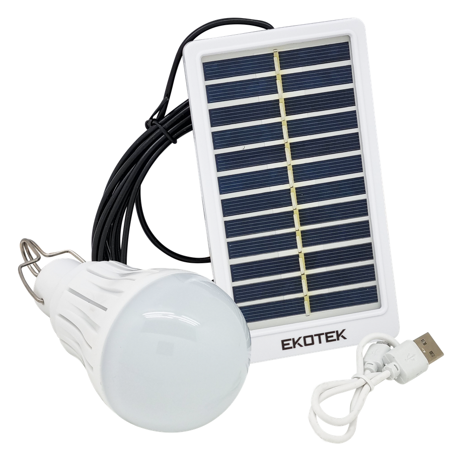 EKOTEK ONE PLUS Rechargeable DC Light Bulb With Solar Panel