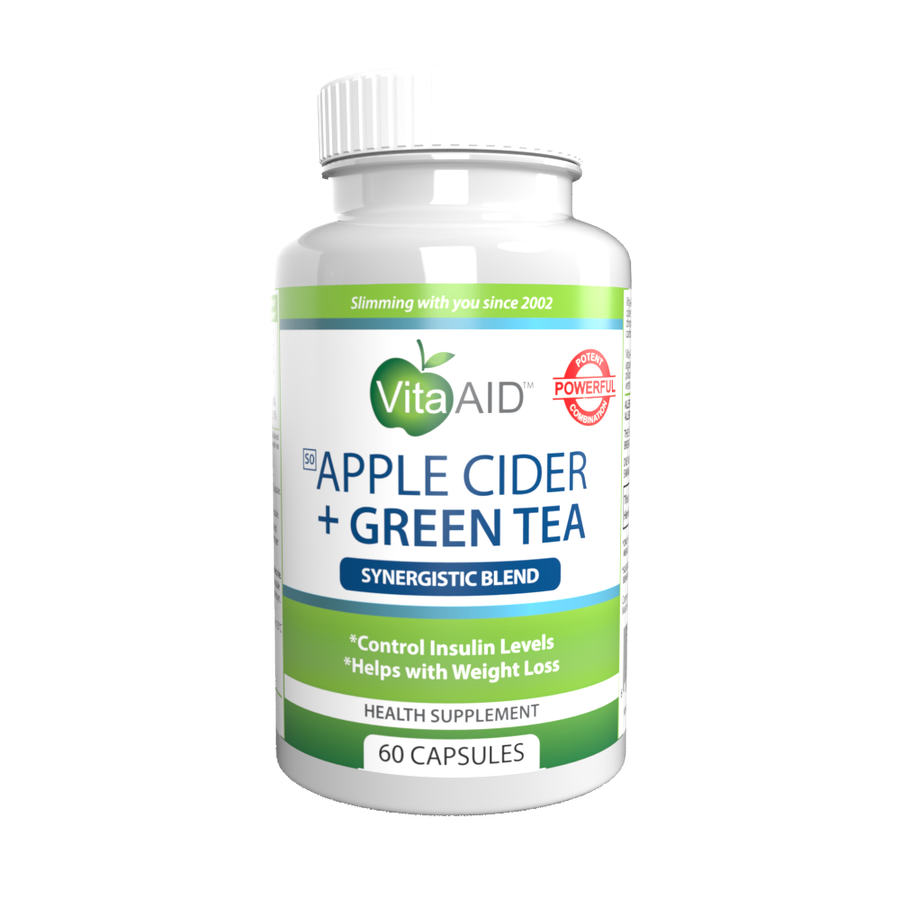 Vita-Aid Apple Cider & Green Tea 60 Capsules  - 3 PACK BUNDLE