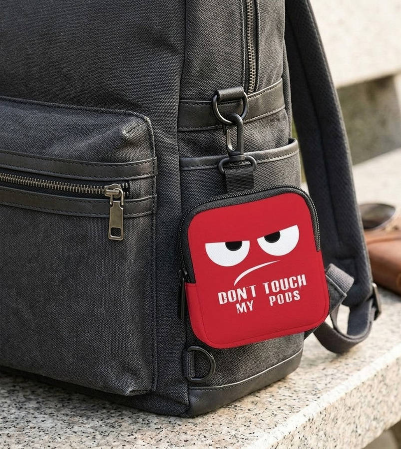 ClipOn Ear Pods Storage Travel Bag - Red
