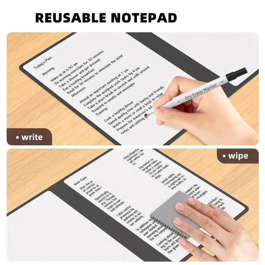 Reusable PU Leather Whiteboard Notebook/Pink