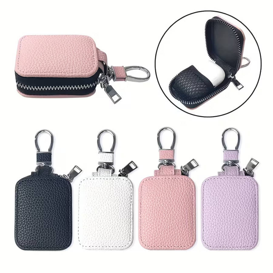 Faux Leather Mini Keychain Pouch & Earbuds Case