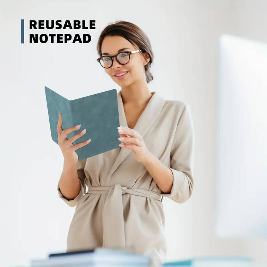 Reusable PU Leather Whiteboard Notebook/Pink