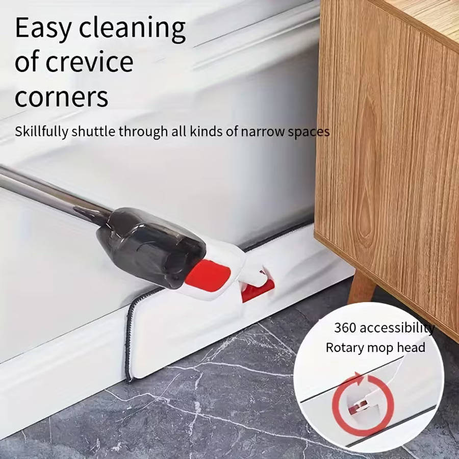 Washable Spray Mop  Precision Cleaning with 180° Rotating Head